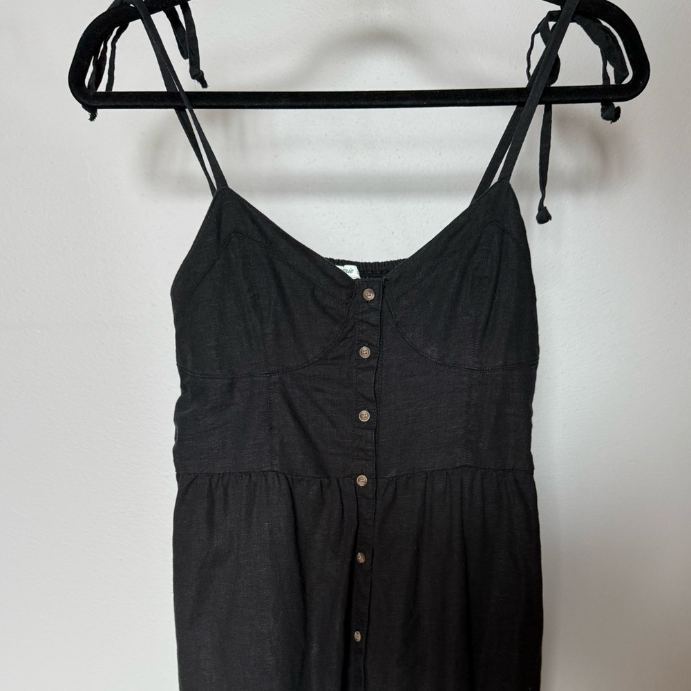 Aerie Black Button-Down Dress